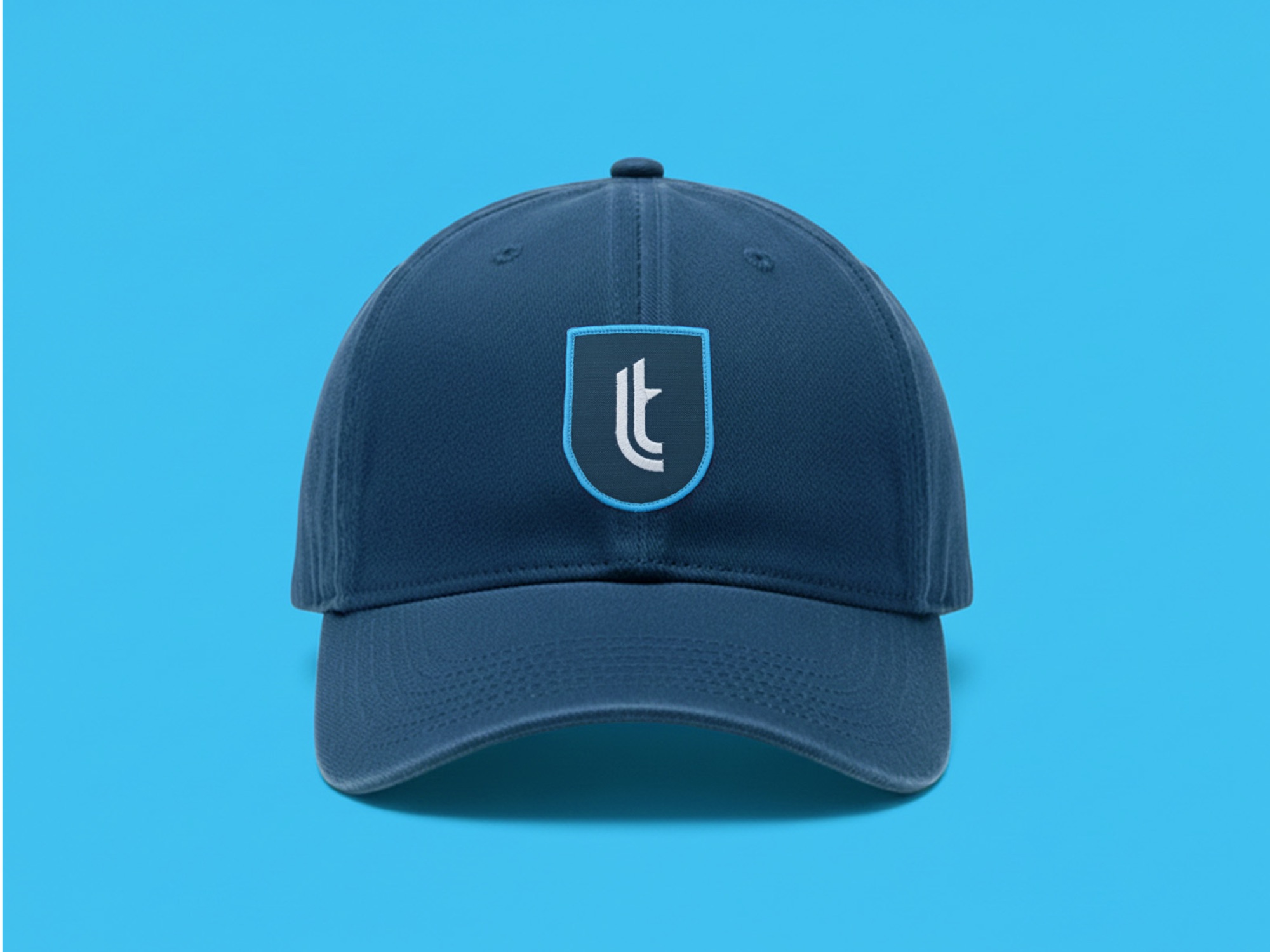 Navy cap with the T-Lab shield badge