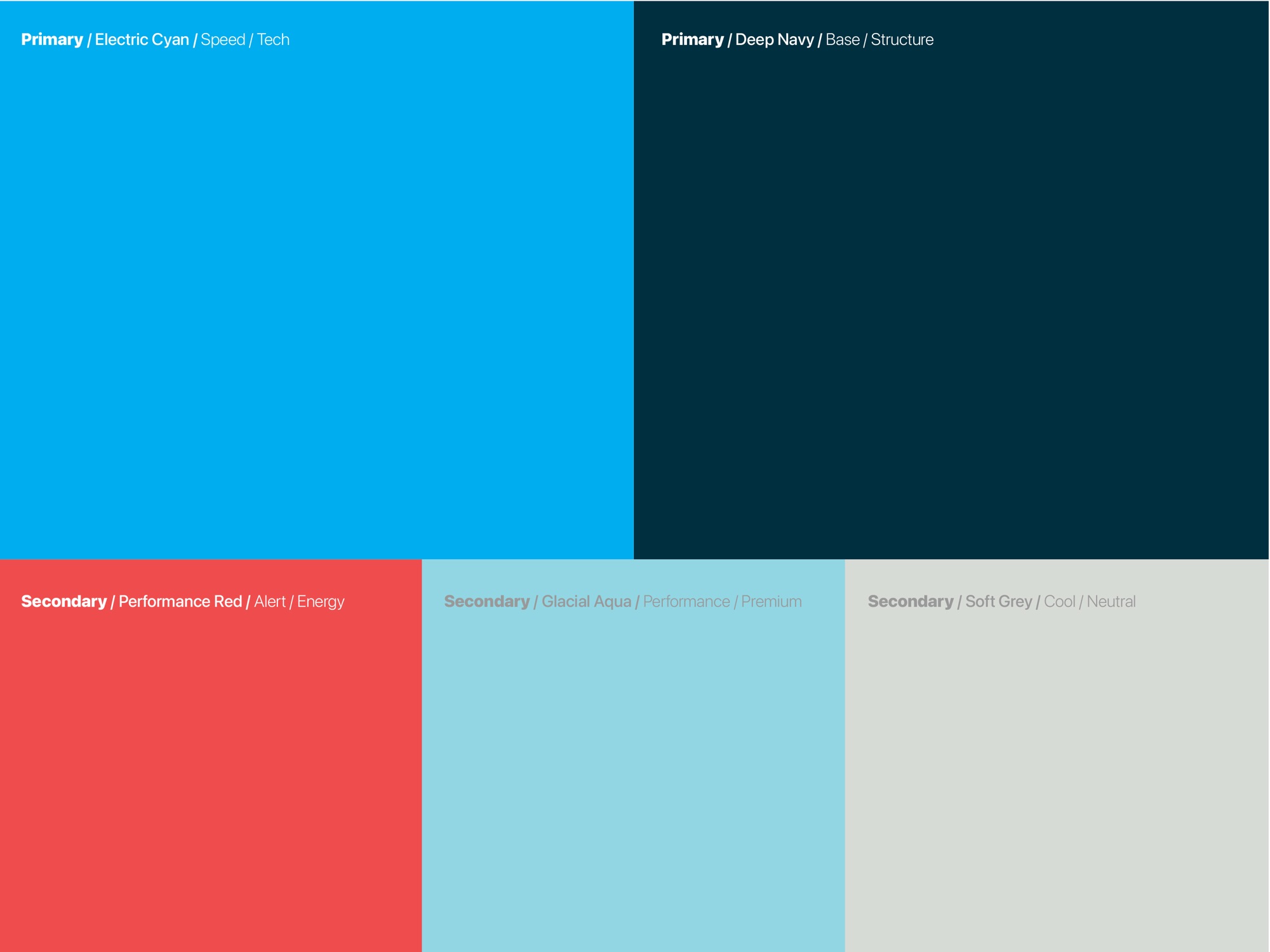 T-Lab colour palette blocks in sky blue, navy, coral and grey