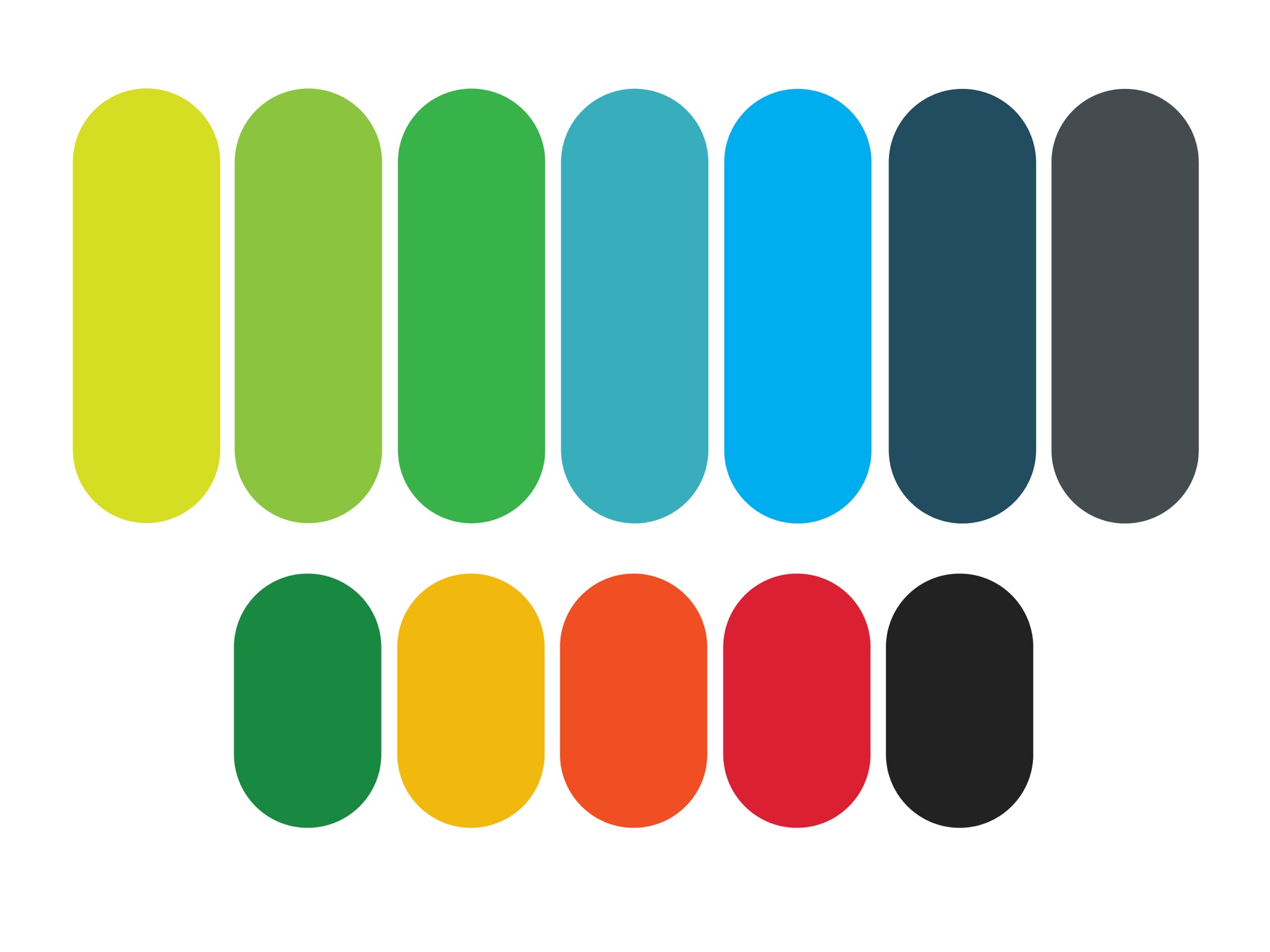 UnCognito primary and secondary colour palette swatches